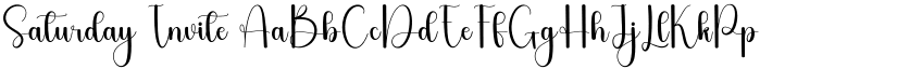 Saturday Invite font