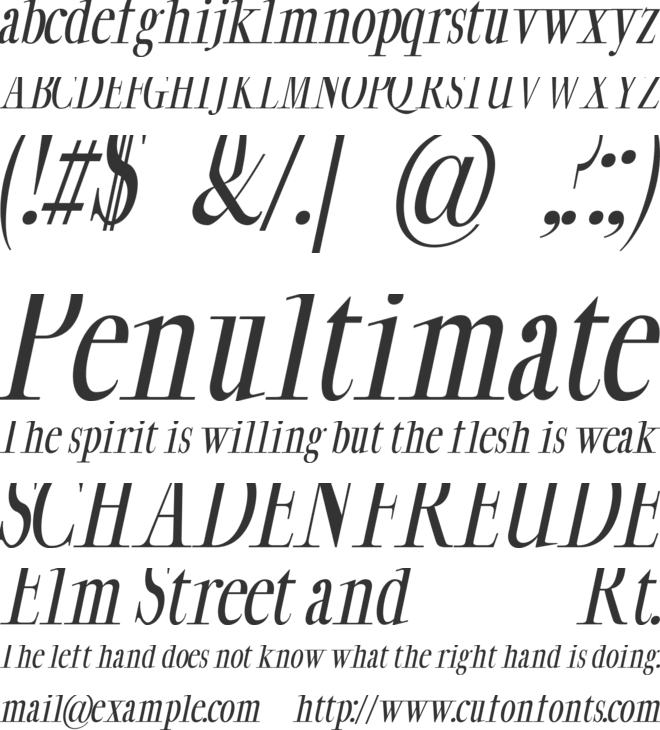 BONJOUR font preview