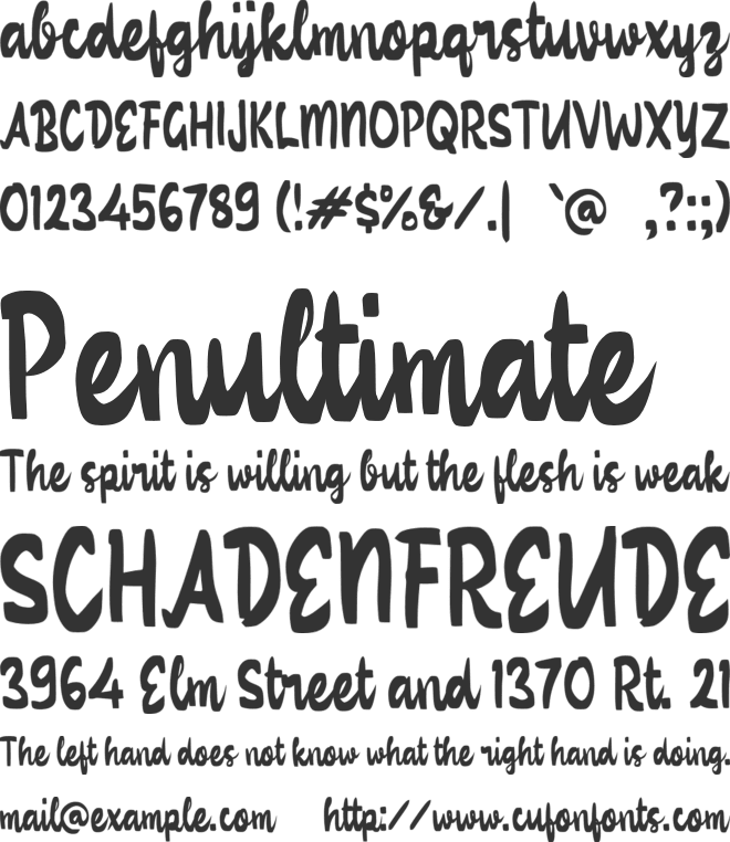 Zabaniyan font preview