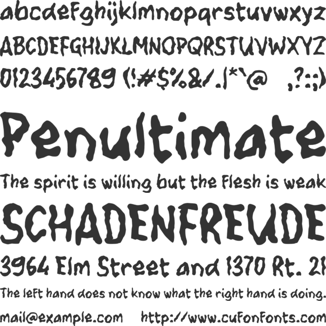 Zabetoba font preview