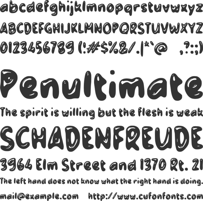 Zabuone font preview