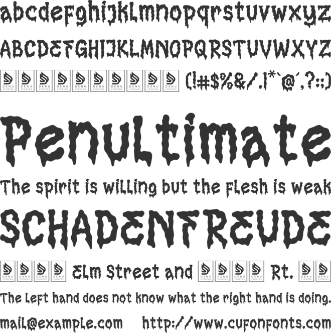 Phantom Shrieks font preview