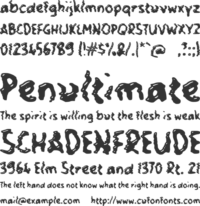 Zabwinky font preview