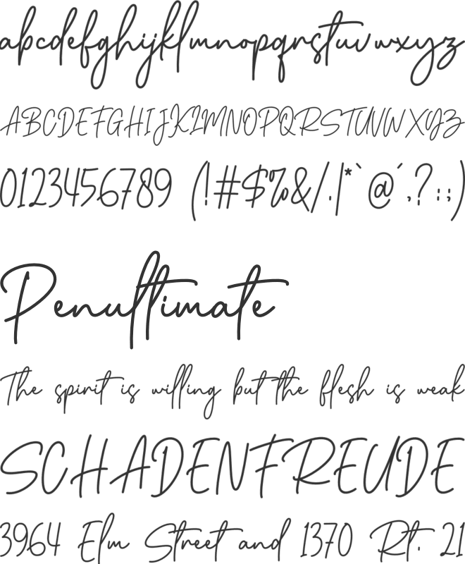 Marliona Signature font preview