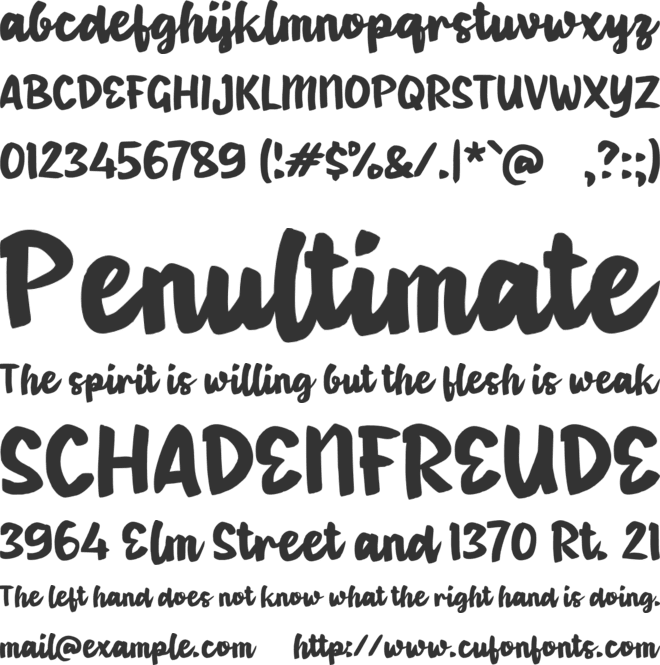 Zabondary font preview