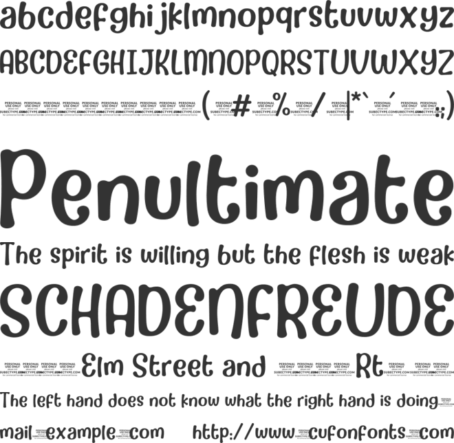 Milky Berries font preview