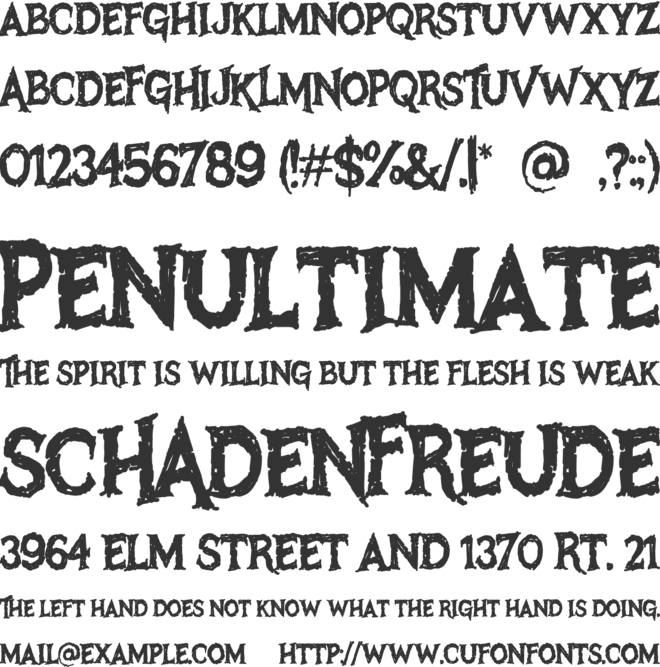 Swinging Wake font preview
