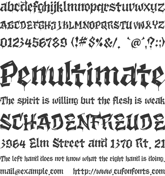 The Golden Blade font preview