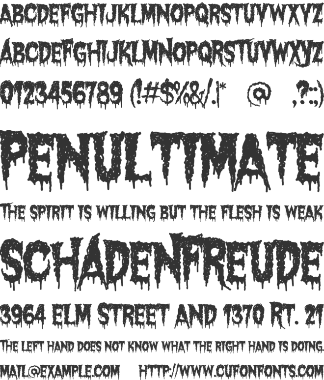Creaking Crypt font preview