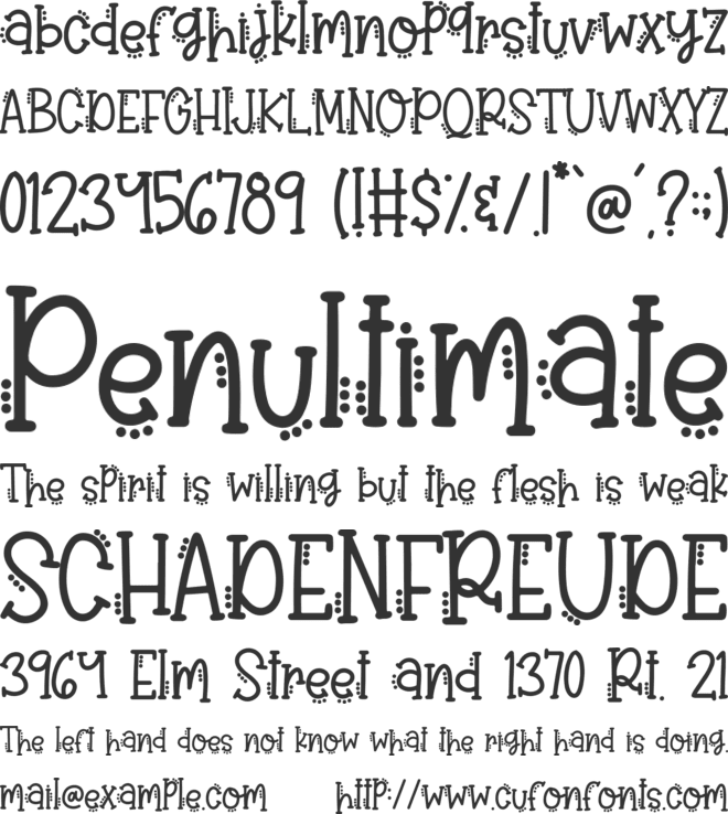 Polka Dot font preview
