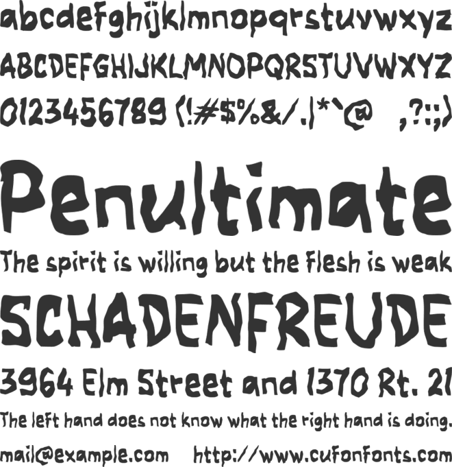 Zabankin font preview