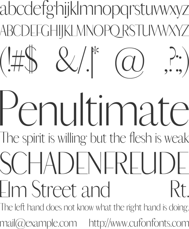 LUNE font preview