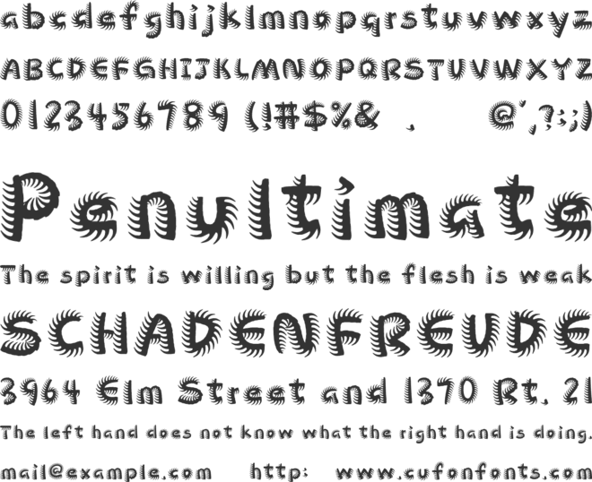 XC Sunrise font preview