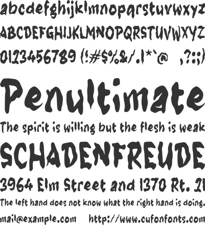 Zabsten font preview