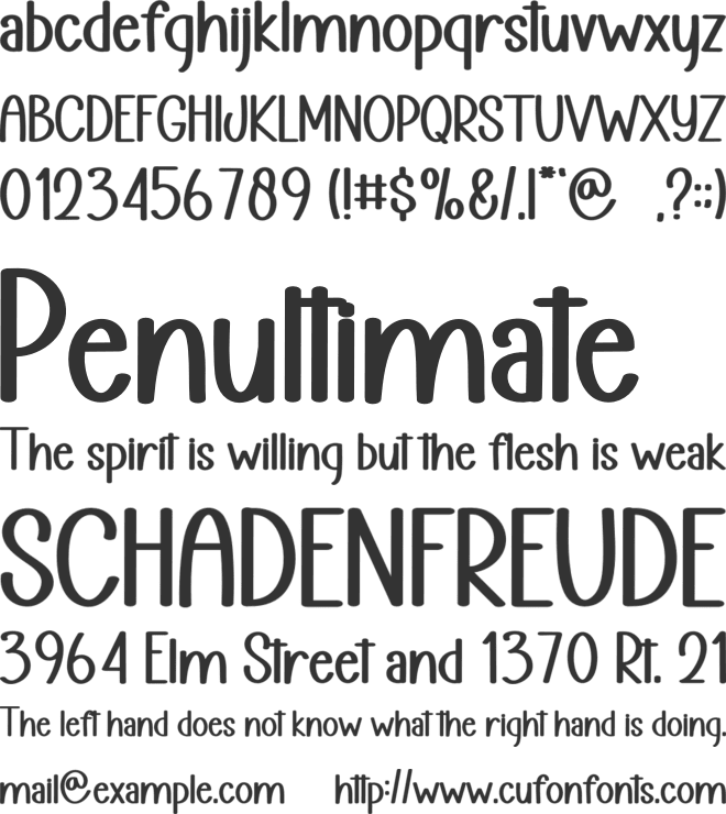 NIGHTY PART font preview