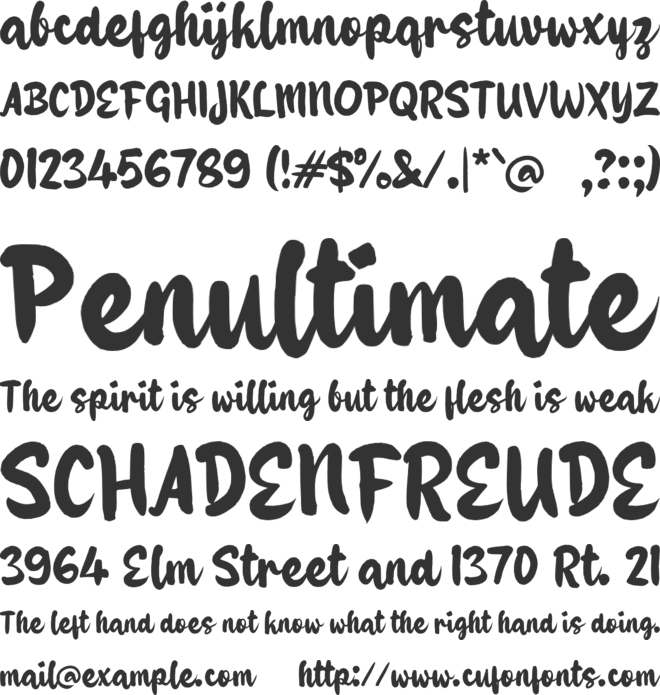 Zabendy font preview