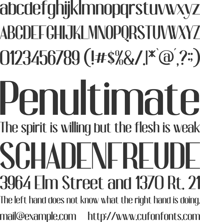 Reeward font preview