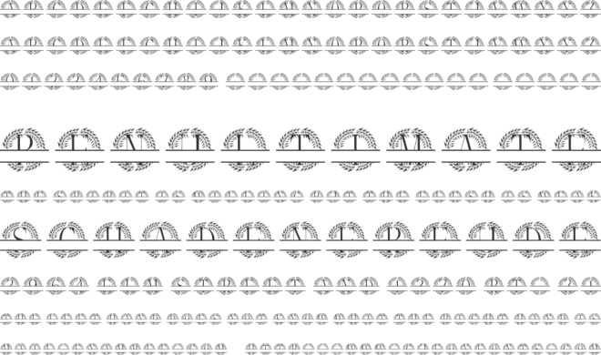 Wreathaura Split Monogram font preview