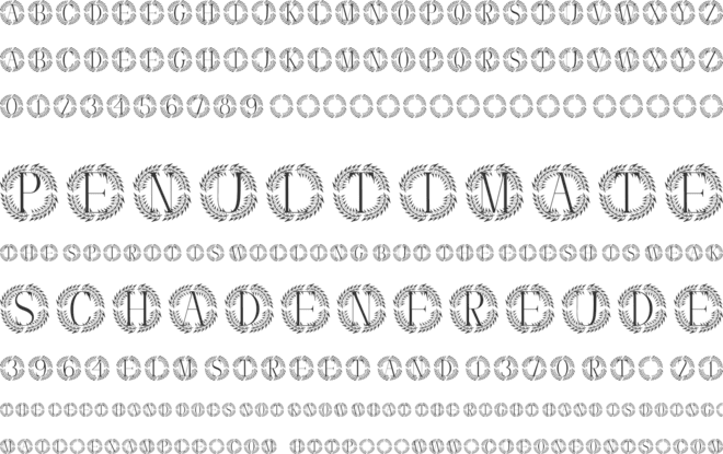 Wreathaura Monogram font preview
