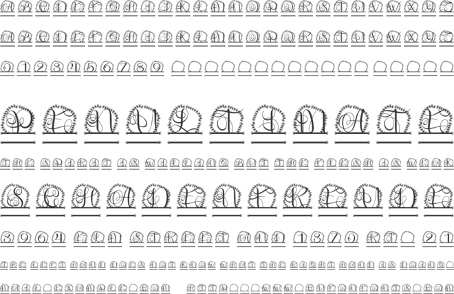 Florique Split Monogram font preview