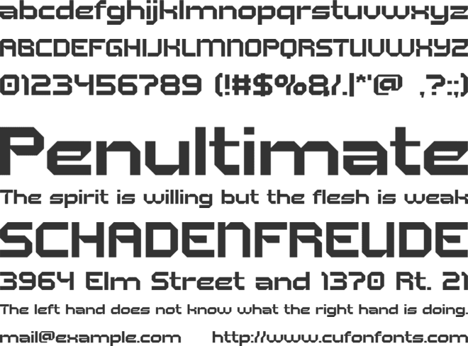 Ticking font preview