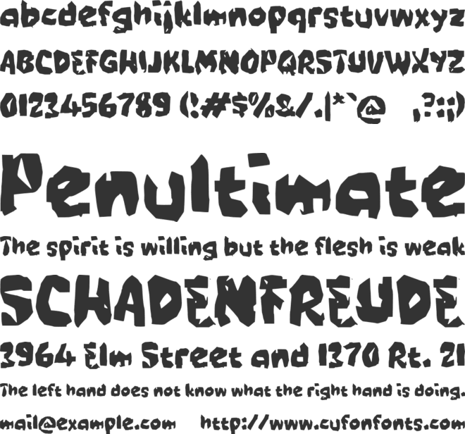 Zabrusa font preview