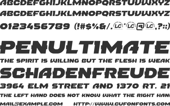 Verstaspeed font preview