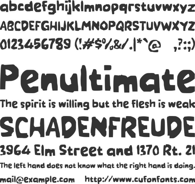 Zabilitasy font preview