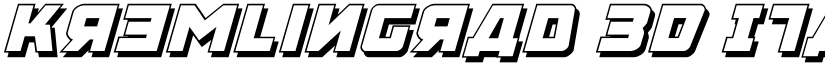 Kremlingrad 3D Italic font