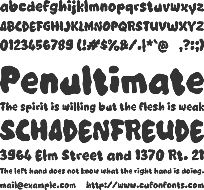 Zabrage font preview