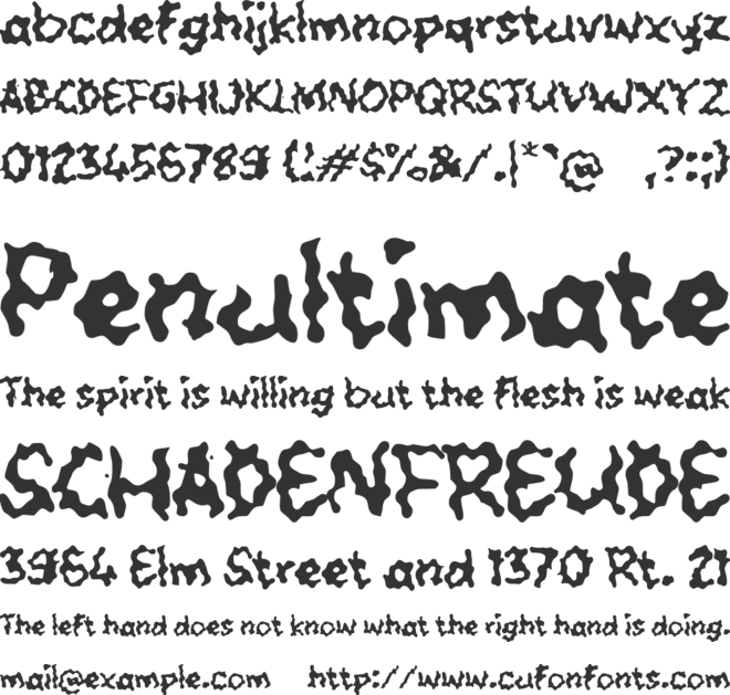 Zabcame font preview