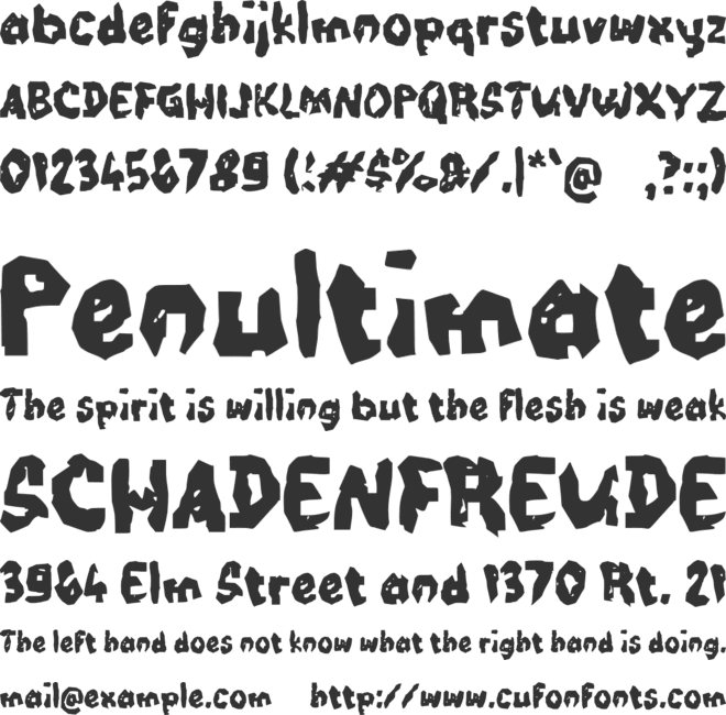 Zabendro font preview