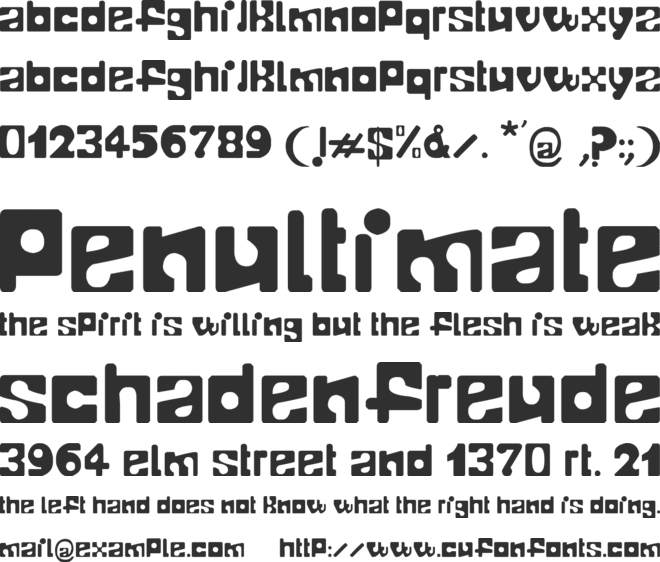 Telopone font preview
