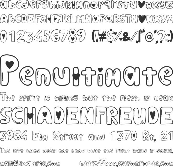 Puffy Love font preview