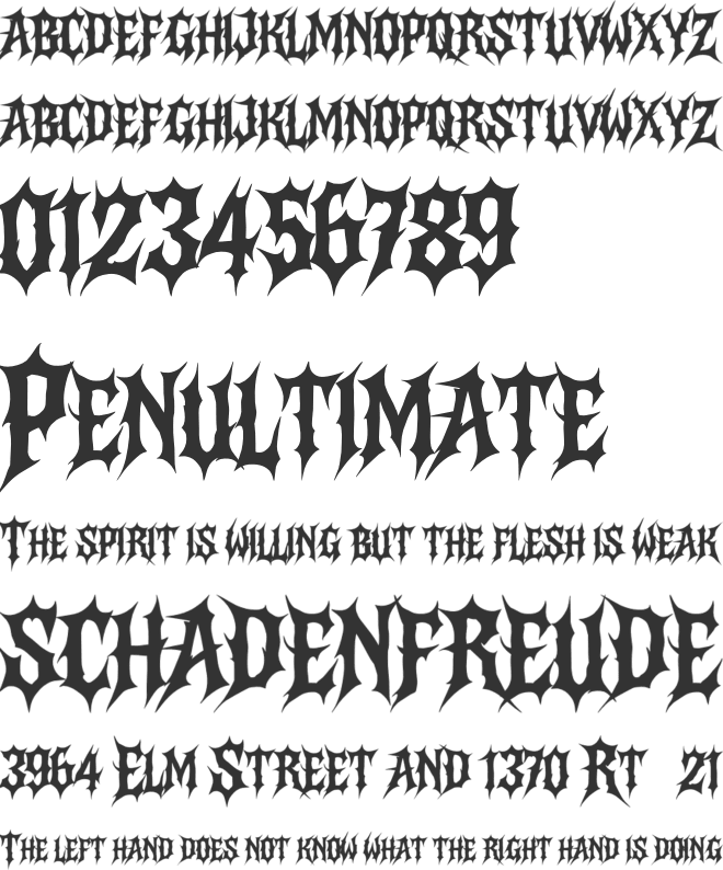 Darkhusk font preview