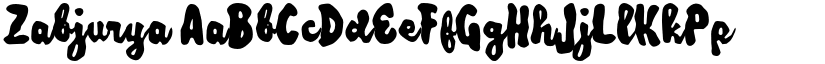 Zabjurya font