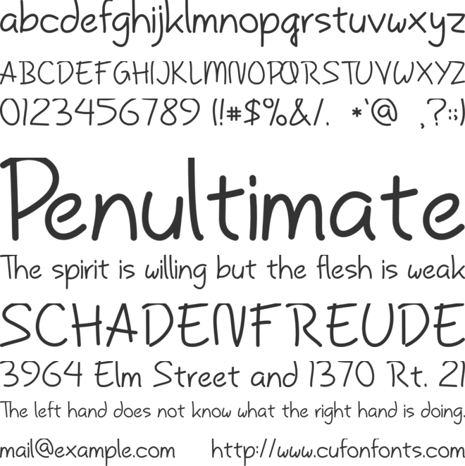 Handwish font preview