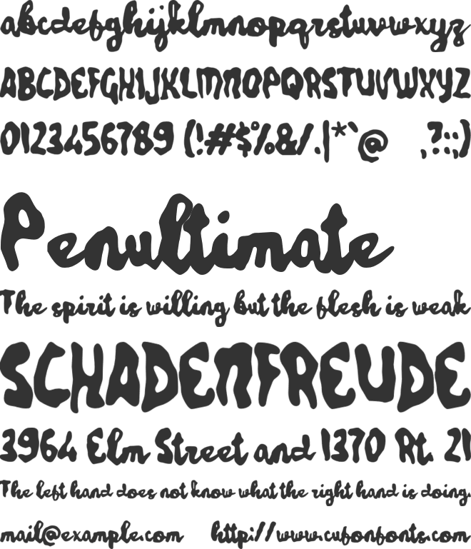 Zabmunky font preview