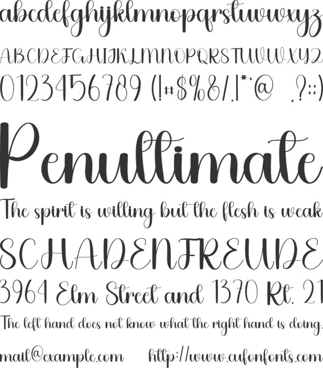 Rainday Sparkle font preview