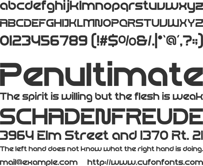 Metro Gate font preview