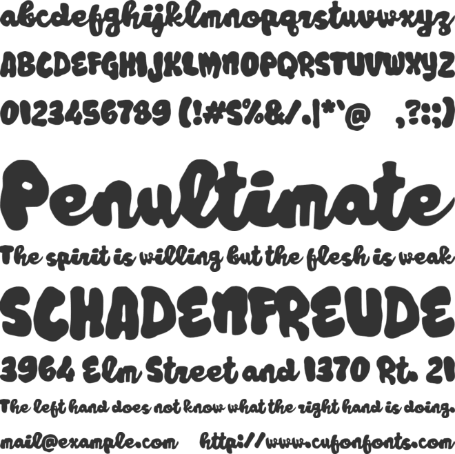 Zabmenja font preview