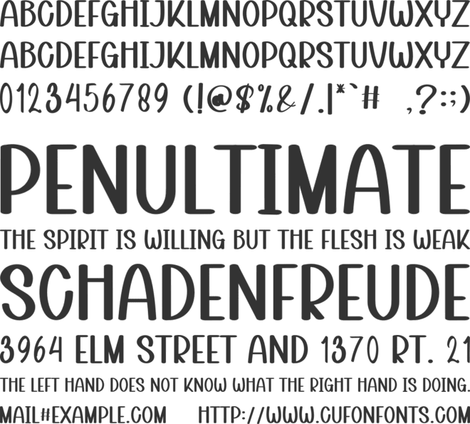 School Rainbow font preview