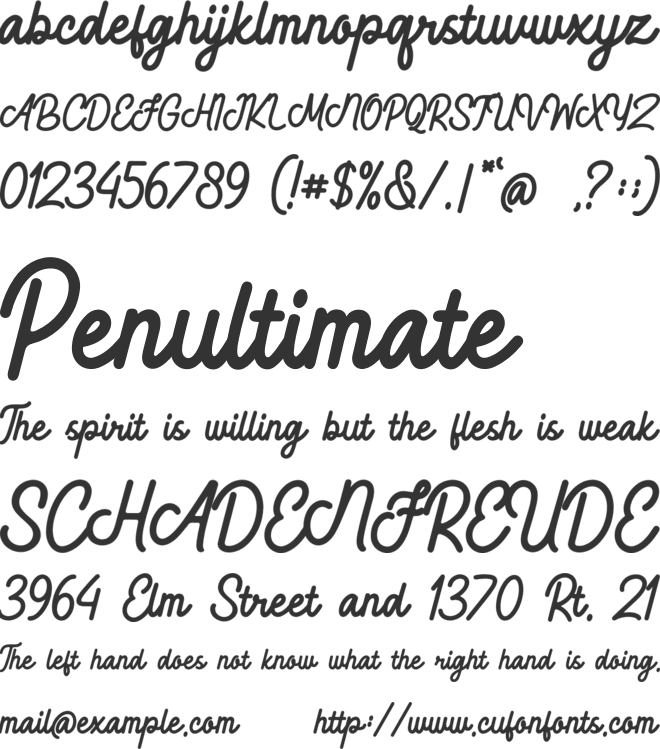 Handmade Smoothy font preview