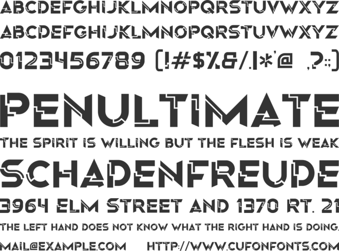 Origin Tech font preview