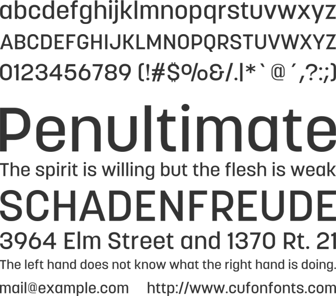 Foreturnal font preview