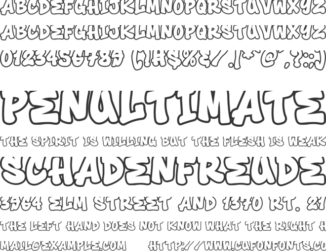Toxic Rebel Outline font preview
