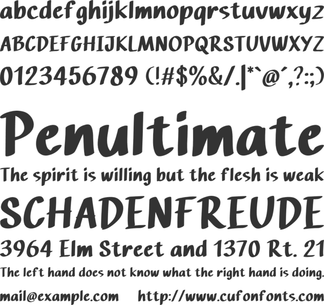 Summer Short font preview