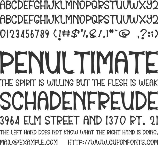 Haunted Nightday font preview