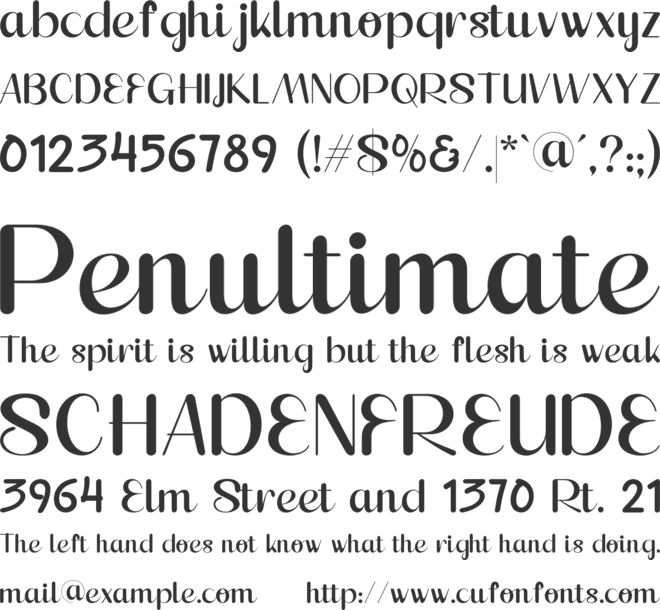 Plavine font preview