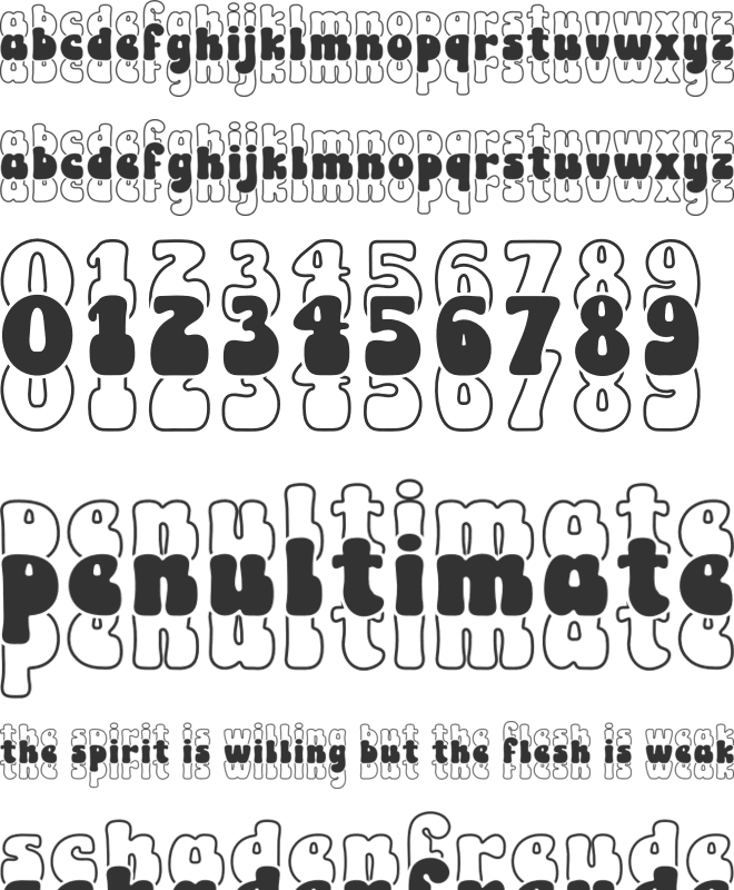 Cloud Stacked font preview